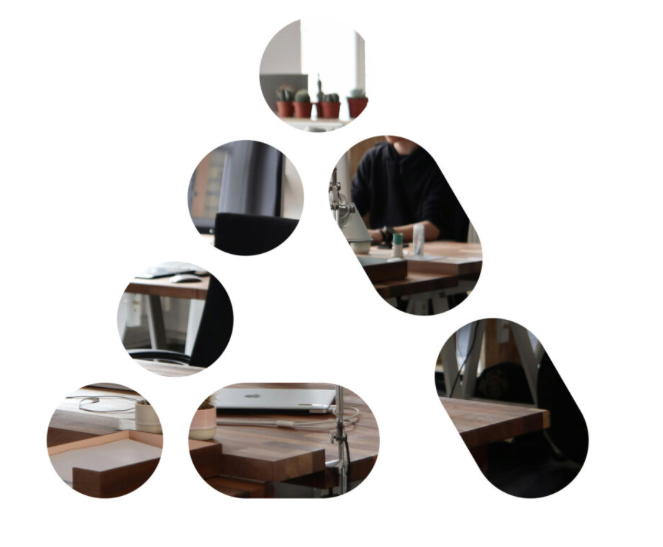 Collage of tidy workspaces